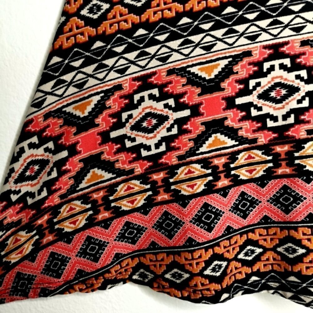 No Label Women's Small USA Pink White Boho Aztec Colorful Stretchy Style# JT1198 - Picture 4 of 8